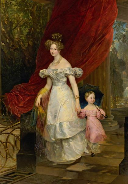 Portrait of Grand Duchess Elena Pavlovna with her daughter Maria