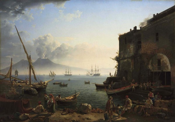 Type of Naples. Embankment of Santa Lucia