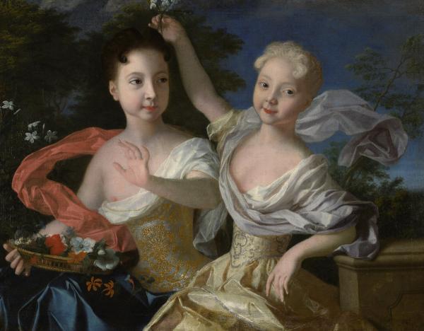 Portrait of Tsareven Anna Petrovna and Elizabeth Petrovna