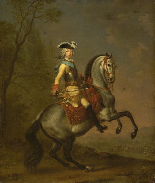 Portrait of Grand Duke Peter Fedorovich on a horse