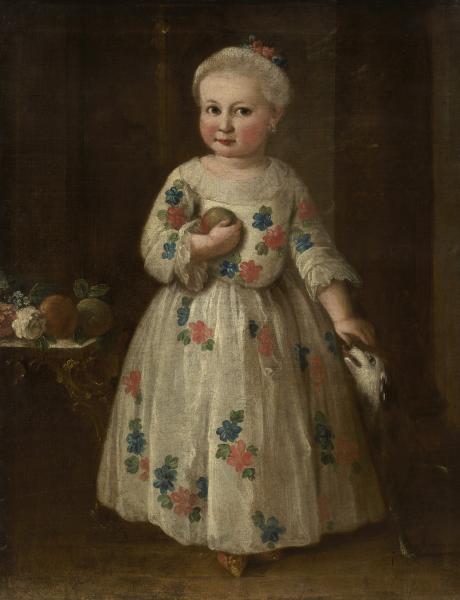 Portrait of a girl with a dog
