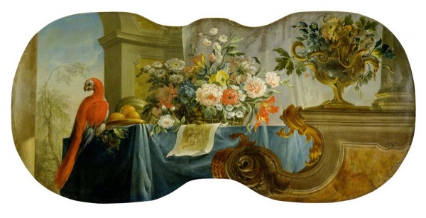 Flowers, fruits and parrots